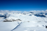 Descending the summit ridge.