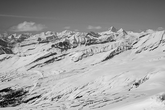 That pyramidal peak in the far distance is Tsar Mountain.