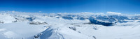 The Saskatchewan Glacier at left and Alexandra River Valley at right.
