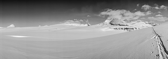 Columbia, Androlumbia and Snow Dome from the lower slopes of Castleguard.