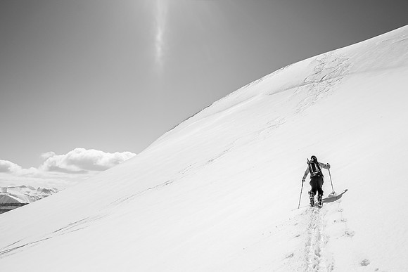 We didn't like this slope. It was getting pretty sun-baked and it's much steeper than this picture indicates.