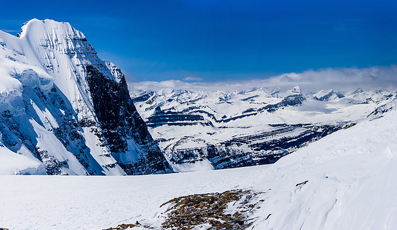 Great views past the east face of Twins Tower from the Stuts col.