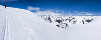 Panorama from the re-ascent of Stutfield Peak with Mount Cromwell at right.