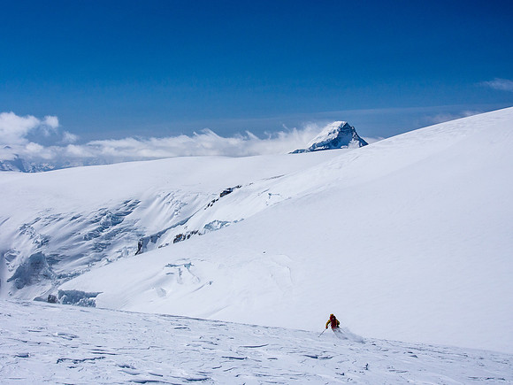 Skiing the west face of Stutfield NE.