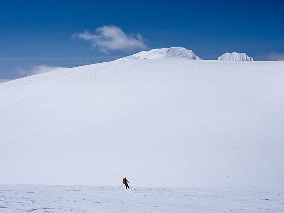 Skiing the west face of Stutfield NE.