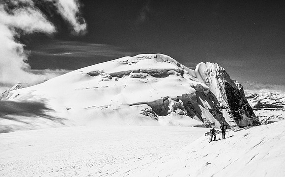 Scoping out the route for tomorrow on North Twin and Twins Tower.