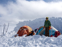 Another key to winter camping is to keep standing / moving to stay warm.