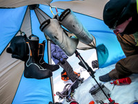 Cooking in your tent is usually not a great idea but due to the relentless wind we didn't have much choice