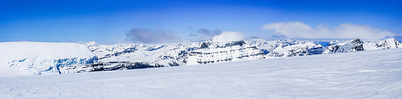 Summit panorama including Clemenceau, Alberta and Woolley / Diadem.