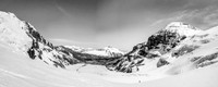Skiing down the ramp off the ice fields, Andromeda at upper right and Snow Dome's seracs on the left.