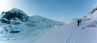 Entering the first icefall with Andromeda rising at far left here.