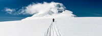 The weather is perfect as we start our approach to Mount Columbia.