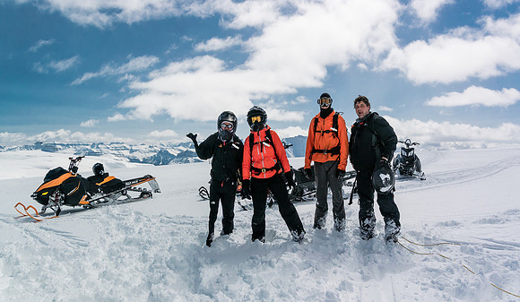 Different kind of sport, but it required some level of bravery to get up here by snowmobile, I'll give them that!