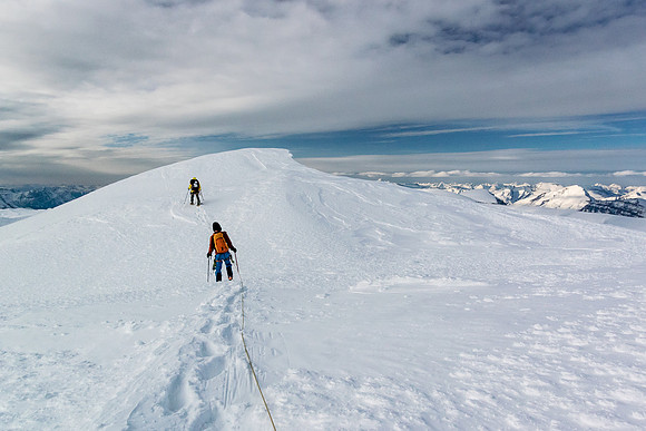Approaching the summit of Alberta's highest peak.