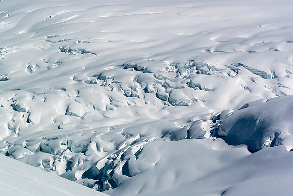 Looking back down the trench - this is the icefall we avoided by going further south before descending the trench.