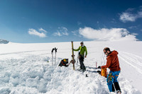 Getting ready to tackle Alberta's tallest mountain - looking fairly insignificant from 5km away at distant right.