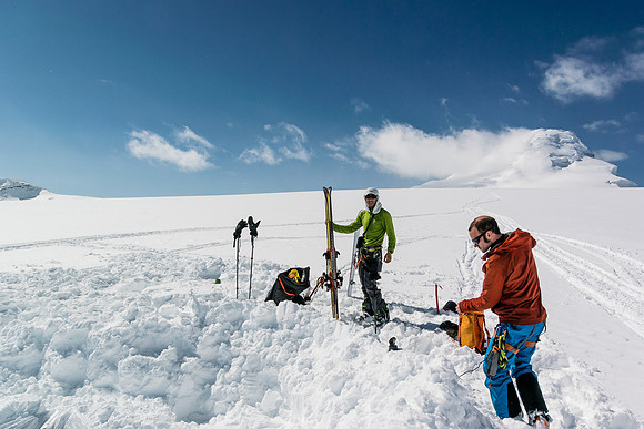 Getting ready to tackle Alberta's tallest mountain - looking fairly insignificant from 5km away at distant right.