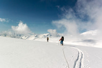 Starting to trend south to avoid crevasses in the trench.