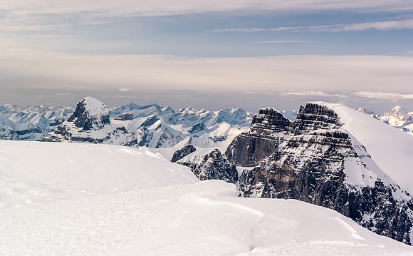Mount Alberta (L), Twin's Tower, North Twin and South Twin. West Twin looks tiny from this angle even though it's also over 11,000 feet!