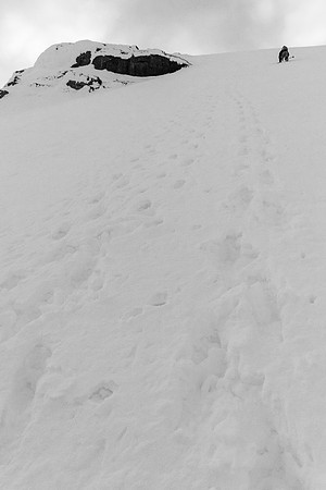 This isn't a slope to take lightly. It's not technically difficult but it's huge, steep and full of holes.