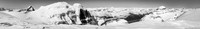Summit pano from Stutfield Peak looking towards Columbia, South Twin, North Twin, Twins Tower, Clemenceau and Mount Alberta (R).