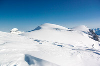 Mount Alberta (L) and the two Stutfield Peaks (R).
