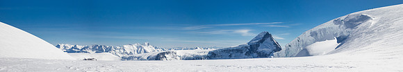 Off the traverse, looking back along North Twin to the other ski team.