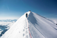 Caution is paramount on the summit ridge. A slip - or more likely a crampon snagging trip - could pull the entire party down
