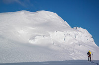 Steven and the huge east face of North Twin.