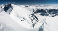 Looking at (L to R), Alberta, Twin's Tower and North Twin, Stutfield, Kitchener and Snow Dome from the summit of South Twin.