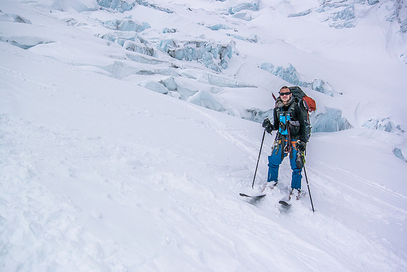 Ben poses on the way down the Athabasca ramp.