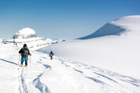 Making our way to the Stutfield col from camp. It still took an hour, even though we were relatively 'close'.