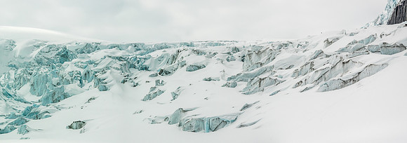 Icefall on the Athabasca Glacier.