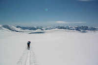 Now we've gained some serious height and are working our way around Snow Dome. This is looking back at Kev.