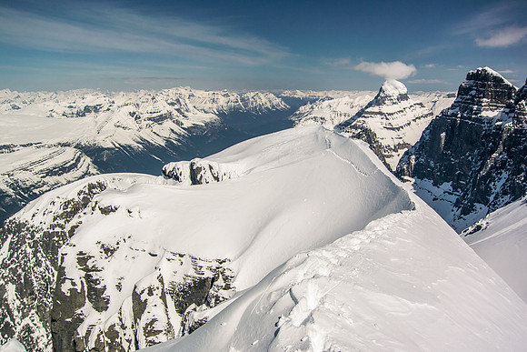 Looking back along our approach tracks up the north ridge - now you can see the exposure a bit better.