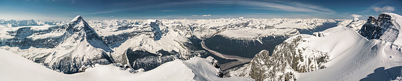 A view I've been waiting for. Columbia and Kind Edward on the left, Alberta, Twin's Tower and North Twin on the right.