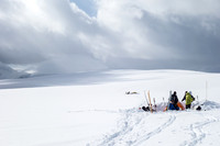Camping on the Columbia Icefield.
