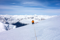 Preparing to descend to the North / South Twin Col.