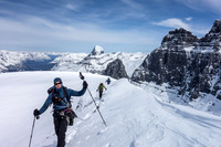 The other rope team is happy to make the summit of West Twin! This is their first "Twin".