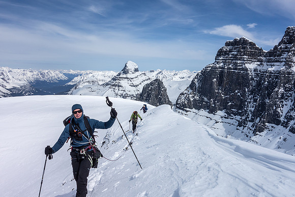 The other rope team is happy to make the summit of West Twin! This is their first "Twin".