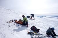 Preparing to descend to the North / South Twin Col.