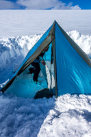 Camping on the Columbia Icefield.