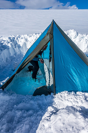 Camping on the Columbia Icefield.