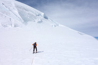 There is a steep roll in the slope over the shoulder of South Twin.