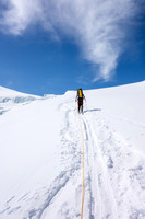 Ascending the ramp to the Columbia neve - this is the key terrain feature that makes the Athabasca Glacier approach to the main ice field feasible.