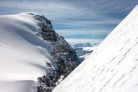 Looking off the east face of West Twin with Mount Bryce in the background and South Twin's summit on the left. This isn't even the steepest part!