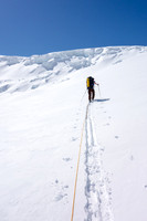 Ascending the ramp to the Columbia neve - this is the key terrain feature that makes the Athabasca Glacier approach to the main ice field feasible.