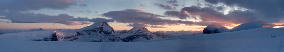 Sunset over Columbia, King Edward and the Twins.