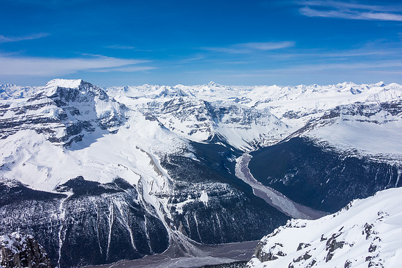 Looking far down the Athabasca River valley.