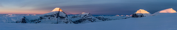 Mount Columbia and the Twins at sunrise.